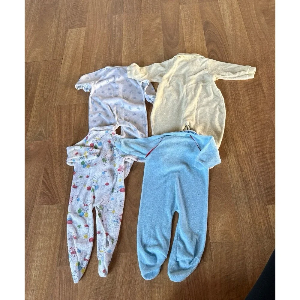 Vintage baby terry snap up Carters and more footie sleeper lot